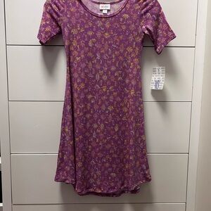 LuLaRoe Purple Girls Adeline Dress